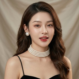 [ DAISYN ] N628 choker dây chuyền áo dài , dây chuyền áo tấc, dây chuyền váy cưới 4 sợi 8mm ngọc trai nhân tạo