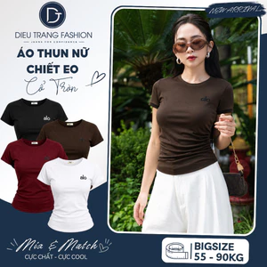 Áo Thun Nữ Chiết Eo Cổ Tròn Form Ôm Co Giãn Vạt Bầu Big Size 55-90Kg AT9061 Dieu Trang Fashion