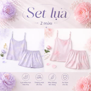 Bộ Set Dây Lụa Hoa Pastel Umimodal, Mát nhẹ thoái mãi.