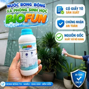 Nước thổi bong bóng xà phòng sinh học Biofun 500ml an toàn cho bé sử dụng cho mọi loại súng máy que thổi bubble