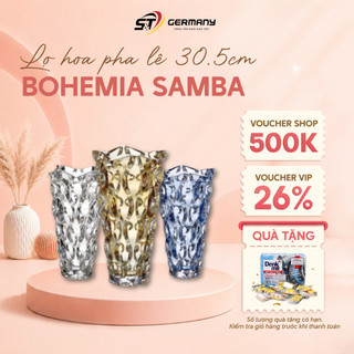 Lọ Hoa Pha Lê Bohemia Samba 30.5cm Nội Địa Séc Đủ Màu, Bình Bông Thủ Công Cao Cấp Tinh Tế Sang Trọng GermanySnT HCM