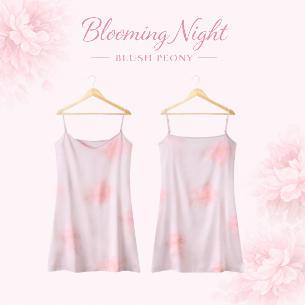 Đầm Hai Dây Lụa Hoa Nền Be Pastel