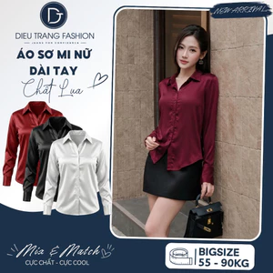 Áo Sơ Mi Nữ Dài Tay Chất Lụa Bóng Mịn Công Sở Thanh Lịch Big Size AT9064 Dieu Trang Fashion