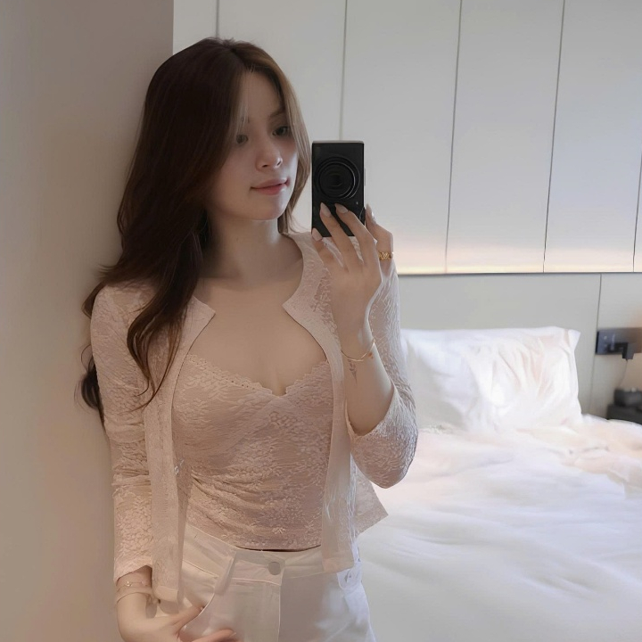 Set Áo 2 Dây Ren Hoa Nổi Kèm Cardigan Ren Nữ Phong Cách Nàng Thơ Tiểu Thư Hàn Quốc Mùa Kimee - KA915