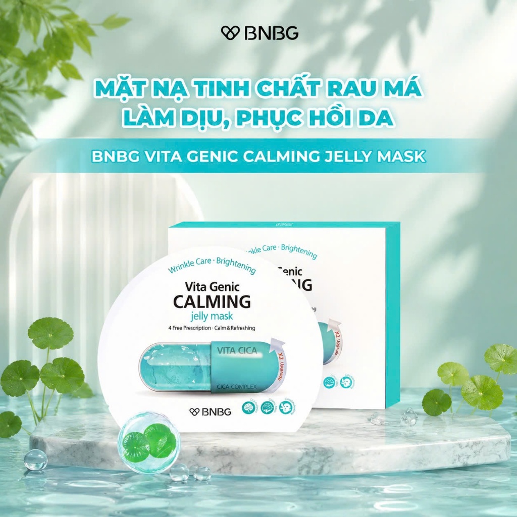 COMBO 20 Mặt Nạ Tinh Chất Rau Má Làm Dịu Da BNBG VITA GENIC CALMING JELLY MASK 30ml x 20