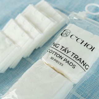 Bông Tẩy Trang C'CHOI 30 Miếng – 3 Lớp 2 Mặt Cotton Tự Nhiên, Mềm Mại & Tiết Kiệm