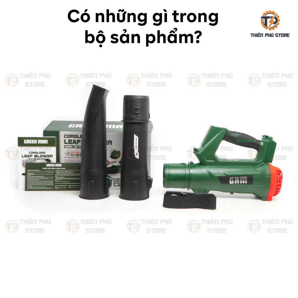 Thân Máy Thổi Bụi Pin GREEKMAN GR-T766LCD  21V | 6 Cấp Chỉnh Tốc, Lưu Lượng Gió 9m³/Phút, Động Cơ Có Chổi Than