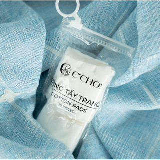 Bông Tẩy Trang C'CHOI 30 Miếng – 3 Lớp 2 Mặt Cotton Tự Nhiên, Mềm Mại & Tiết Kiệm