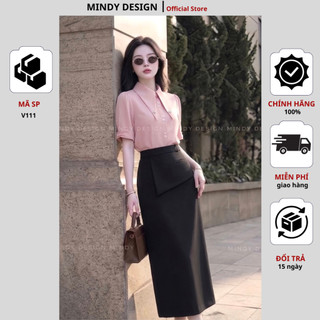V111 - Chân váy bút chì vạt trước - Thiết kế cao cấp Mindy Design
