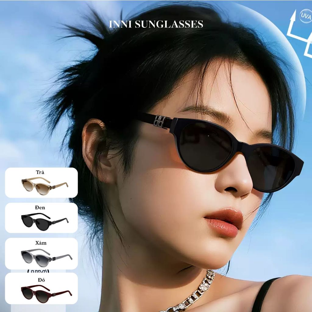 Kính Râm Mắt Mèo Nữ INNI Kính Râm Chống Tia UV, Gọng TR Cao Cấp, Kính Đi Chơi Tết, Đi Du Lịch 11531