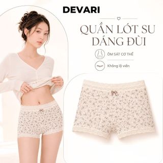 Quần Lót Nữ Cao Cấp Chất Su Mềm Mịn, Quần Chip Boxer Nữ Đáy May Thoáng Khí Kháng Khuẩn DEVARI L6448