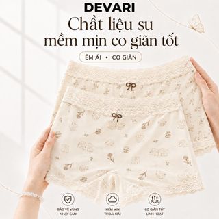 Quần Lót Nữ Cao Cấp Chất Su Mềm Mịn, Quần Chip Boxer Nữ Đáy May Thoáng Khí Kháng Khuẩn DEVARI L6448