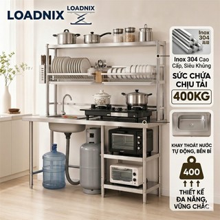 Kệ bếp gas inox Có thể chịu tải trọng 300kg Kệ nhà bếp chống gỉ Kệ để đồ bếp ga bền đẹp
