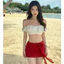 Scarlet Rose Mini Skirt-Chân Váy Chữ A Đỏ Đính Hoa Hè Rực Rỡ