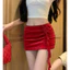 Scarlet Rose Mini Skirt-Chân Váy Chữ A Đỏ Đính Hoa Hè Rực Rỡ
