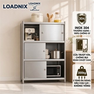 Tủ nhà bếp cao cấp Inox 304 chống gỉ Kệ đựng đồ đa năng inox Tủ để đồ thông minh