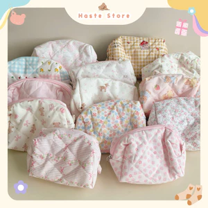 Túi Ví Pouch Dây Kéo Mini Đựng Mỹ Phẩm Đồ Vật Dụng Linh Tinh Mini Pouch Vải Phao Dễ Thương Nhiều Màu Sắc