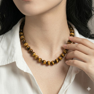 [N1197] Vòng Cổ, Dây Chuyền Đá Mắt Hổ Tự Nhiên Nhiều Size Li Sang Trọng Cho Nữ - DAISYN