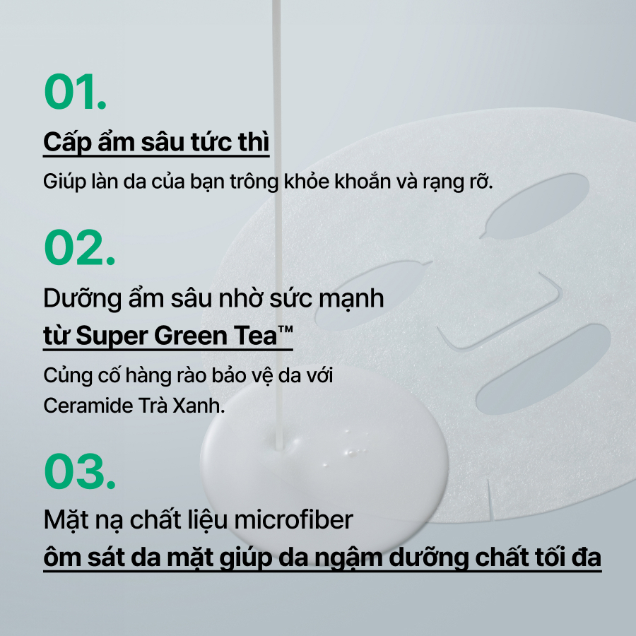 Mặt nạ trà xanh dạng sữa dưỡng ẩm chuẩn Hàn INNISFREE Green Tea Ceramide Milk K-Hydration Mask