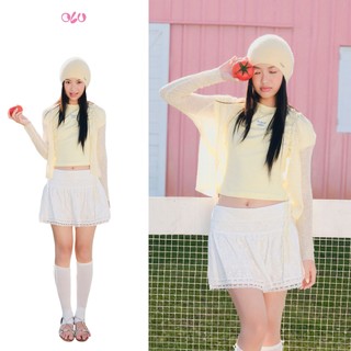 Áo OLV len cardigan mỏng Ribbon Knit phù hợp mùa hè đi chơi đi biển