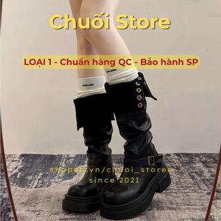 Giày boot nữ da PU tổng hợp dệt vải đế cao su thoải mái cá tính dễ mang thời trang