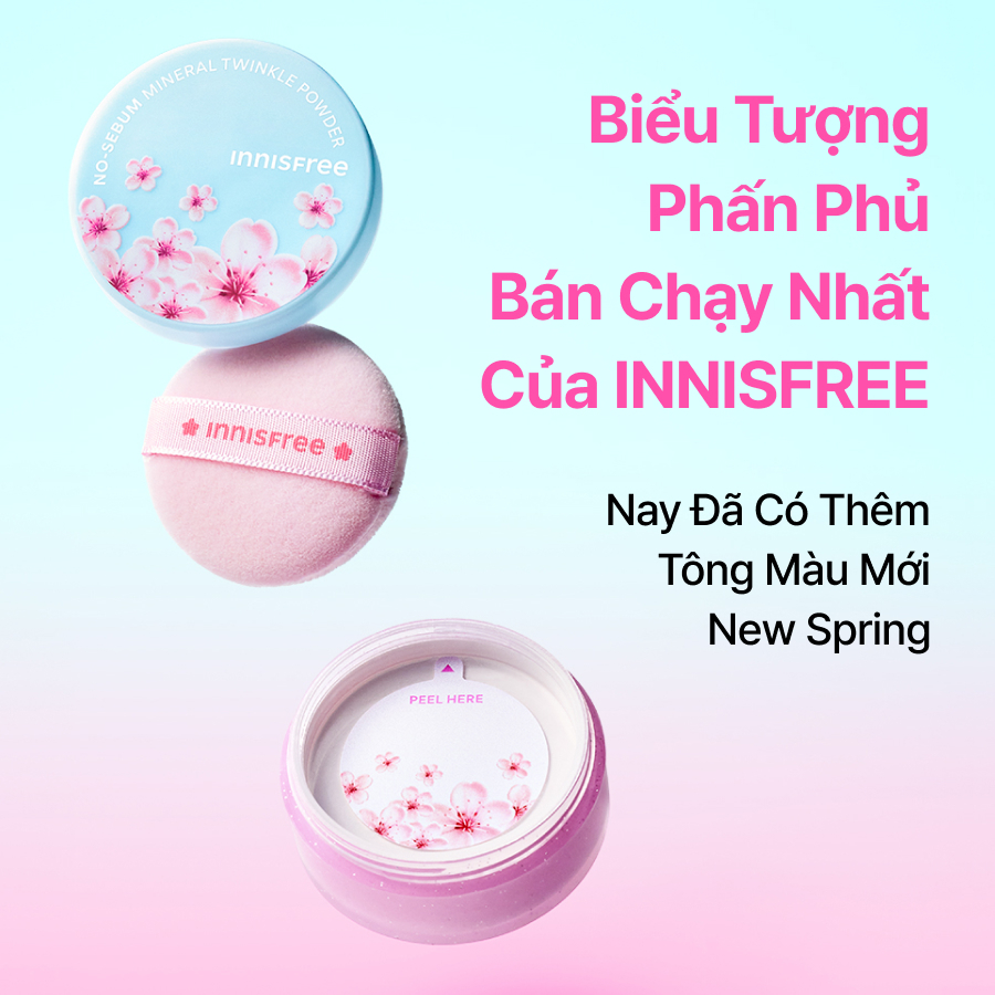 Phấn phủ bột kiềm dầu, mịn lì lâu trôi INNISFREE No Sebum Mineral Powder 5g