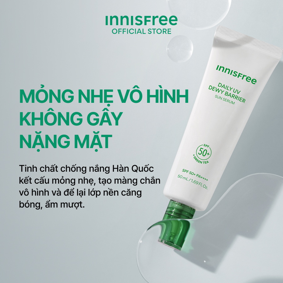 Tinh chất chống nắng Daily UV Dewy Barrier SPF 50+ PA++++ INNISFREE Daily UV Dewy Barrier