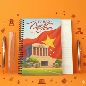 sổ lò xo A5 Tự hào Việt Nam, ruột kẻ ngang bìa nhựa chống xước, ước
