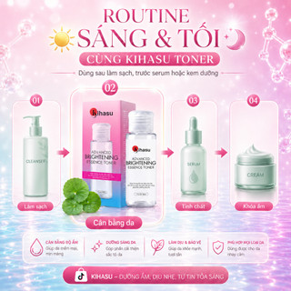 Toner Essence Nước Cân Bằng Da Kihasu Rau Má Panthenol Dưỡng Sáng, Cấp Ẩm Làm Dịu Da Nhạy Cảm 30ml