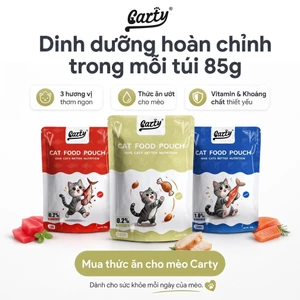 CARTY Pate Cho Mèo Gói 85g Dạng Sốt Thịt Ngon Miệng - Bổ Dưỡng Cho Mèo Lớn & Mèo Con