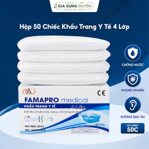 Hộp 50 Chiếc Khẩu Trang Y Tế 4 Lớp, Giấy/Vải Kháng Khuẩn Chất Lượng NAM ANH