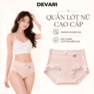 Quần Lót Cotton Cạp Cao Ôm Mông, Quần Chip Nữ Đáy May Thấm Hút Kháng Khuẩn DEVARI L6017