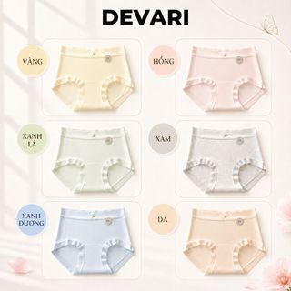 Quần Lót Cotton Cạp Cao Ôm Mông, Quần Chip Nữ Đáy May Thấm Hút Kháng Khuẩn DEVARI L6017