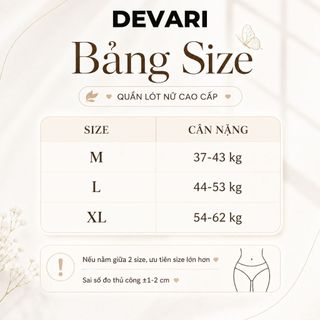Quần Lót Cotton Cạp Cao Ôm Mông, Quần Chip Nữ Đáy May Thấm Hút Kháng Khuẩn DEVARI L6017
