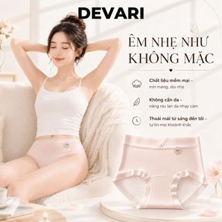 Quần Lót Cotton Cạp Cao Ôm Mông, Quần Chip Nữ Đáy May Thấm Hút Kháng Khuẩn DEVARI L6017