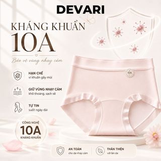 Quần Lót Cotton Cạp Cao Ôm Mông, Quần Chip Nữ Đáy May Thấm Hút Kháng Khuẩn DEVARI L6017