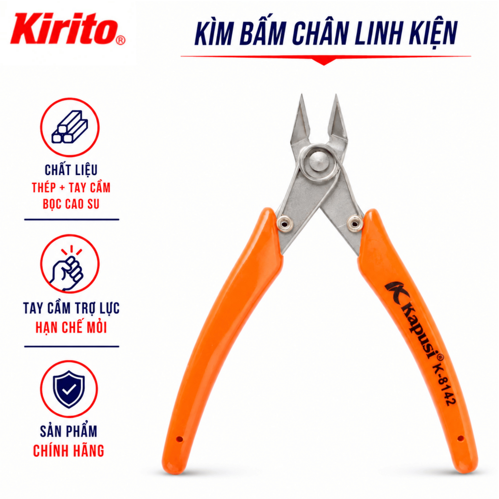 Kìm Bấm Chân Linh Kiện K-8142 Tay Cam – Dụng Cụ Bấm Chân Điện Tử Tiện Lợi