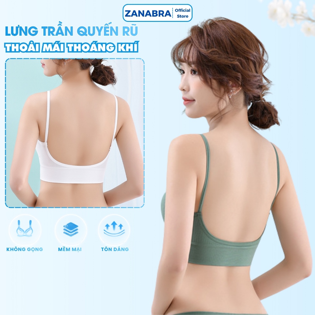 Áo Bra Tập Gym Len Tăm, Áo Ngực Khoét Lưng Chữ U, Không Gọng Đệm Mỏng ZANABRA B367