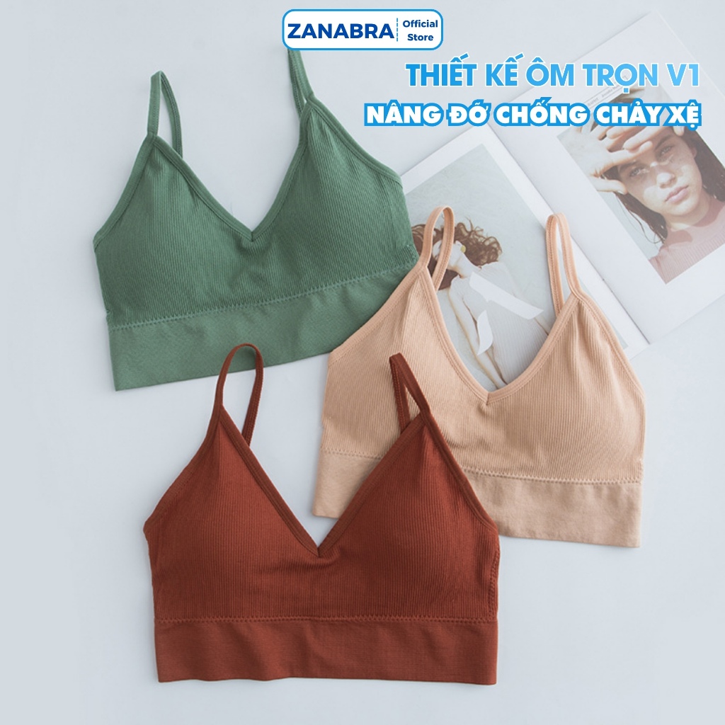 Áo Bra Tập Gym Len Tăm, Áo Ngực Khoét Lưng Chữ U, Không Gọng Đệm Mỏng ZANABRA B367