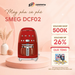 HCM Máy pha cà phê SMEG DCF02RDEU màu đỏ, màn hình LED hiển thị trực quan cùng với chức năng giữ ấm GermanySnT 630001