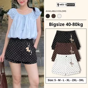 Quần váy kaki nữ BIGSIZE Mèo Ú chân váy ngắn chữ A chấm bi cạp cao có túi phong cách basic thanh lịch Hàn Quốc 581