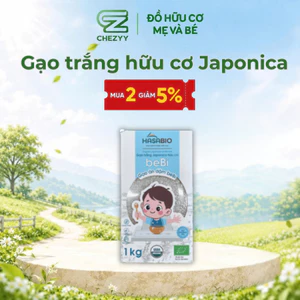 Gạo trắng hữu cơ Japonica HasaBio beBi 1kg, gạo ăn dặm cho bé