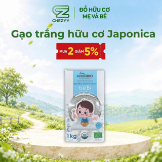 [MUA 2 GIẢM 5%] Gạo trắng hữu cơ Japonica HasaBio beBi 1kg, gạo ăn dặm cho bé