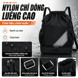 (TX)Balo Dây Rút Thể Thao Ba Lô Chống Nước Có Ngăn Đựng Giày, Chơi Bóng Rổ, Bóng Đá, Tập Gym