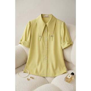 A178 - Áo sơ mi sơi tre tay tay nơ - Thiết kế cao cấp Mindy Design