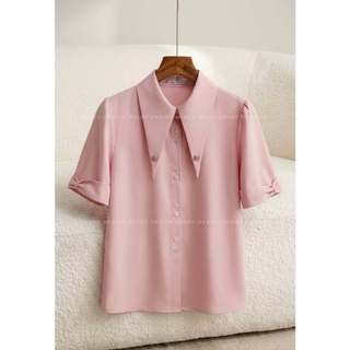 A178 - Áo sơ mi sơi tre tay tay nơ - Thiết kế cao cấp Mindy Design