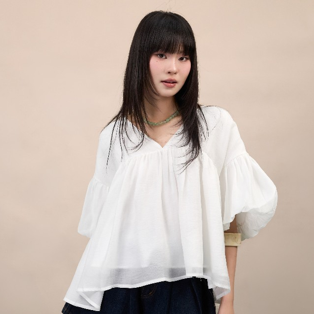 Áo kiểu nữ babydoll Lalami Miều Est.2013 dáng xòe rộng vải tơ hàn cánh dơi