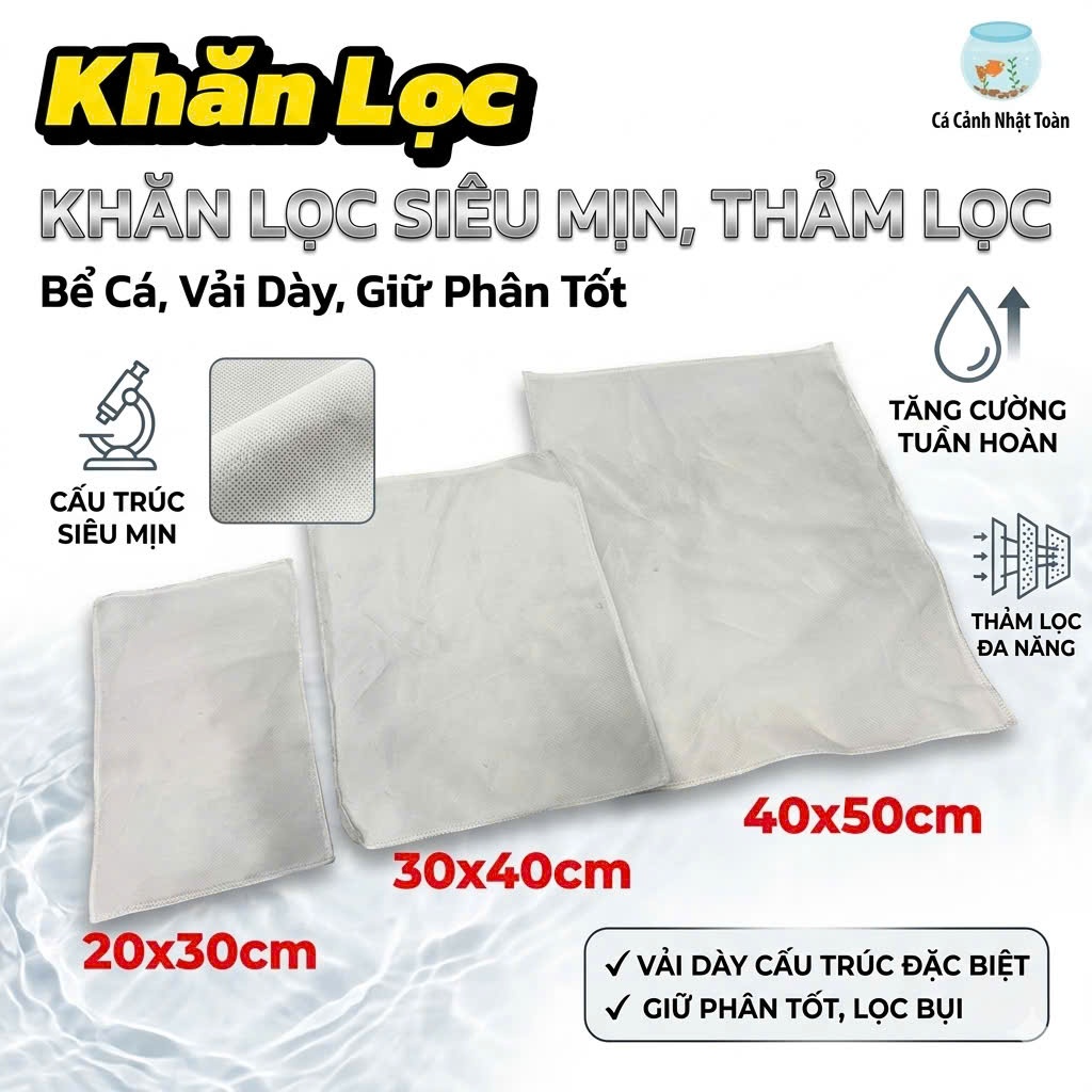 Khăn Lọc Siêu Mịn, Thảm Lọc Cho Bể Cá Cảnh