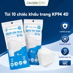 Túi 10 chiếc khẩu trang KF94 4D, ÔM SÁT KHUÔN MẶT