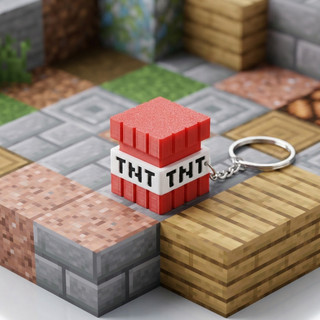 ☕ [MÓC KHOÁ] CLICKY KHỐI TNT MINECRAFT 3D – NHỎ XINH - QUÀ TẶNG THÔNG MINH CHO BÉ